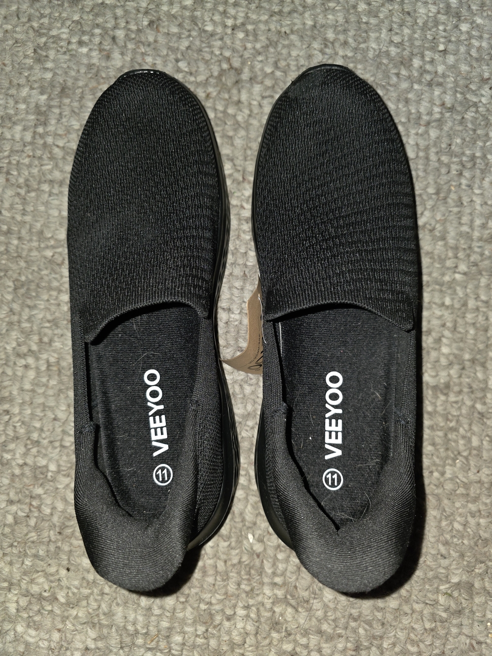 Women’s Black Slip-On Flats - Comfort Knit Loafers